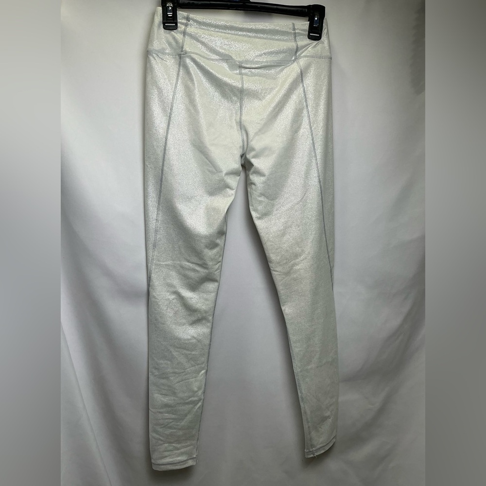 Victoria’s Secret Spot Knock out Tight Shimmering White Silver Leggings Sm